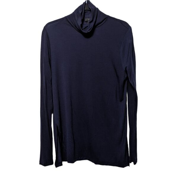 J. CREW Lyocell Lightweight Turtleneck Top L - Picture 1 of 7